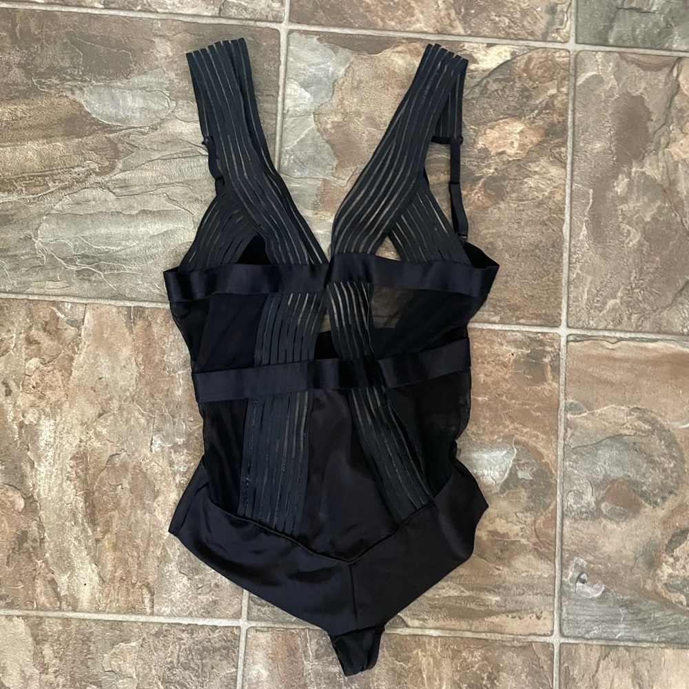 Black strappy leotard
